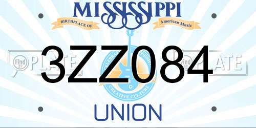 3ZZ084 Mississippi License Plate