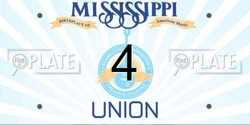 4 Mississippi License Plate