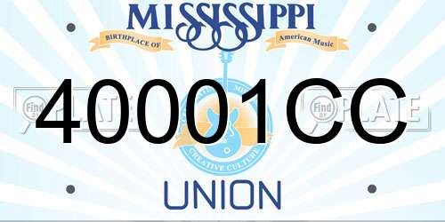 40001CC Mississippi License Plate