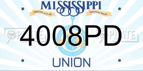 4008PD Mississippi License Plate