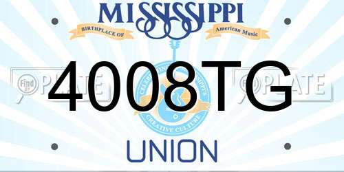 4008TG Mississippi License Plate