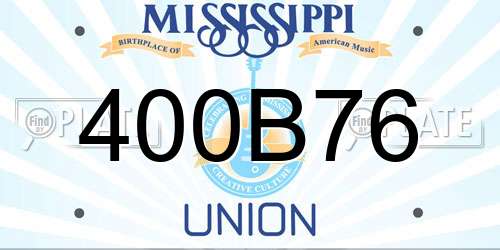 400B76 Mississippi License Plate
