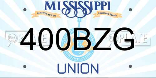 400BZG Mississippi License Plate