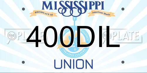 400DIL Mississippi License Plate