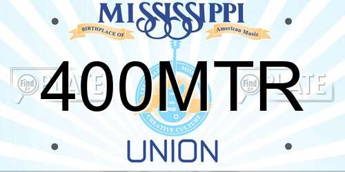 400MTR Mississippi License Plate
