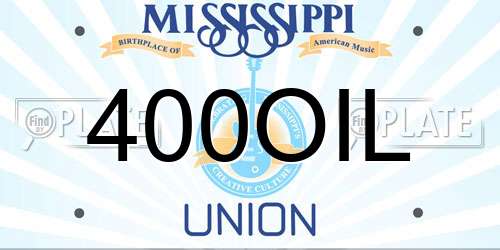 400OIL Mississippi License Plate
