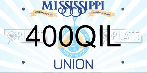 400QIL Mississippi License Plate