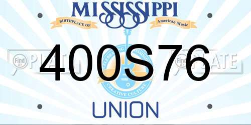 400S76 Mississippi License Plate