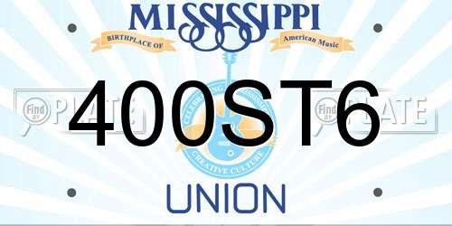 400ST6 Mississippi License Plate