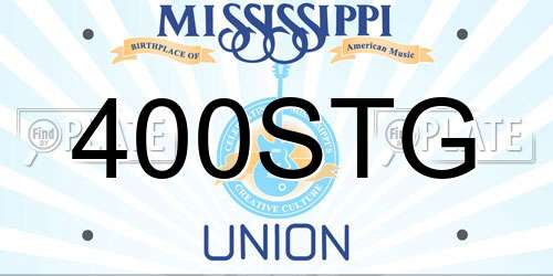 400STG Mississippi License Plate