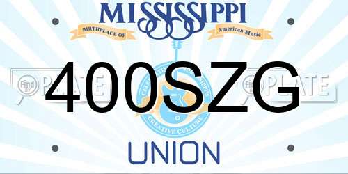 400SZG Mississippi License Plate