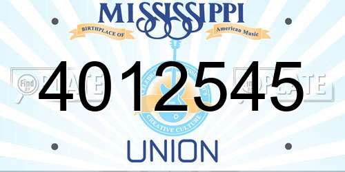 4012545 Mississippi License Plate