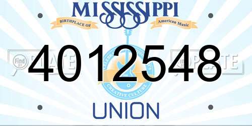 4012548 Mississippi License Plate