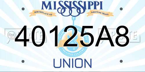40125A8 Mississippi License Plate