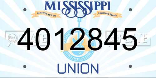 4012845 Mississippi License Plate