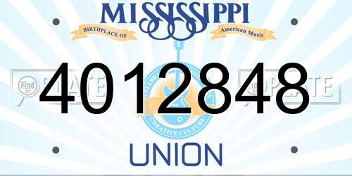 4012848 Mississippi License Plate