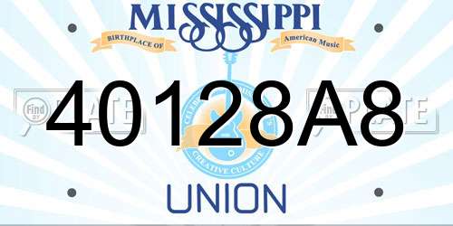 40128A8 Mississippi License Plate