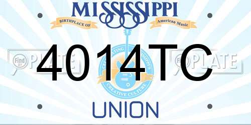 4014TC Mississippi License Plate