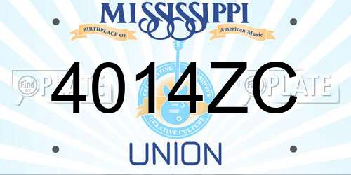 4014ZC Mississippi License Plate