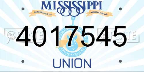 4017545 Mississippi License Plate