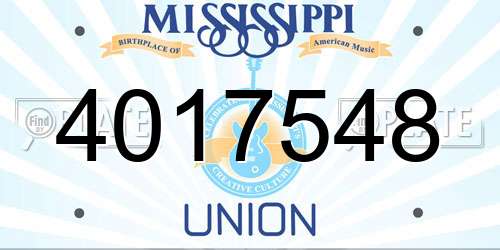 4017548 Mississippi License Plate