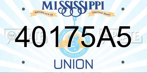 40175A5 Mississippi License Plate