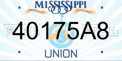 40175A8 Mississippi License Plate