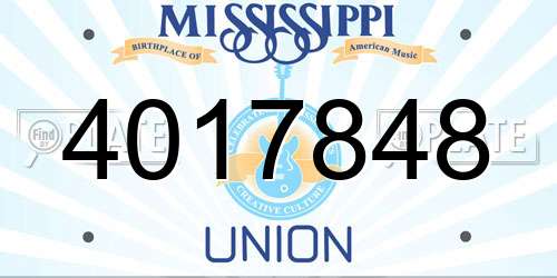 4017848 Mississippi License Plate