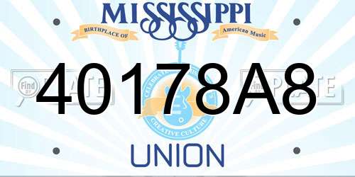 40178A8 Mississippi License Plate