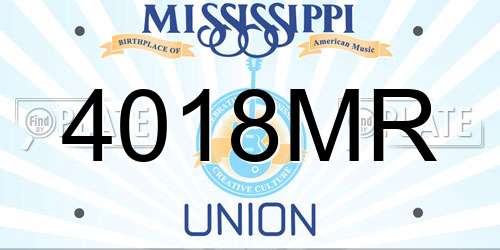 4018MR Mississippi License Plate