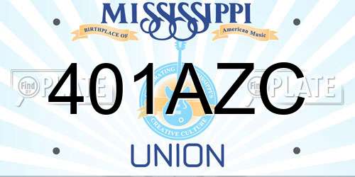 401AZC Mississippi License Plate