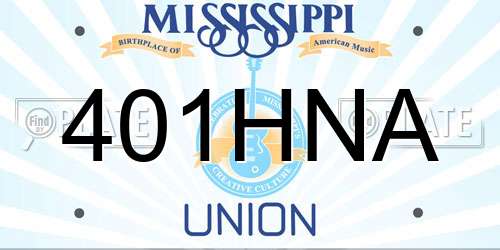 401HNA Mississippi License Plate
