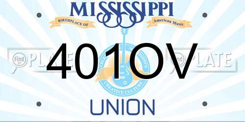 401OV Mississippi License Plate