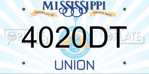 4020DT Mississippi License Plate