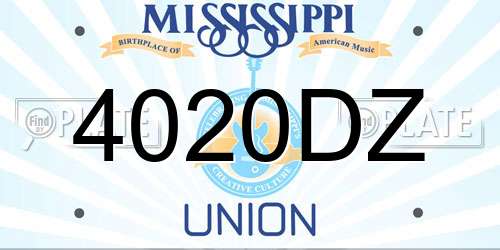 4020DZ Mississippi License Plate