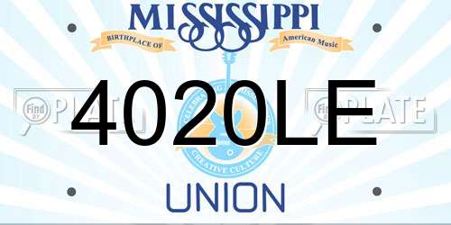 4020LE Mississippi License Plate