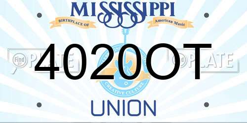 4020OT Mississippi License Plate