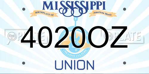 4020OZ Mississippi License Plate