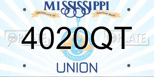 4020QT Mississippi License Plate