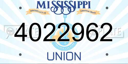 4022962 Mississippi License Plate