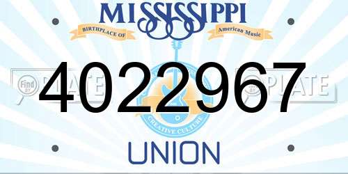 4022967 Mississippi License Plate