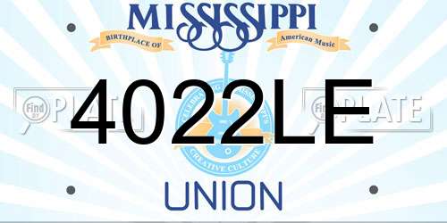 4022LE Mississippi License Plate