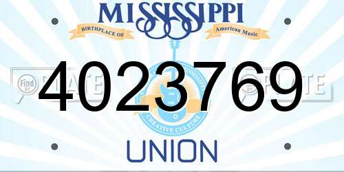 4023769 Mississippi License Plate