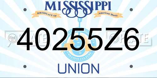40255Z6 Mississippi License Plate
