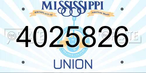 4025826 Mississippi License Plate