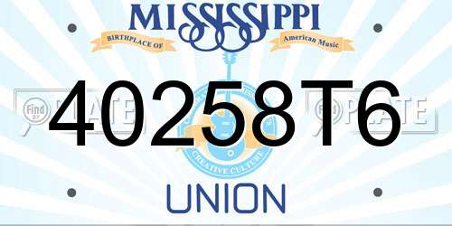 40258T6 Mississippi License Plate