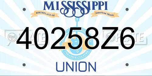 40258Z6 Mississippi License Plate