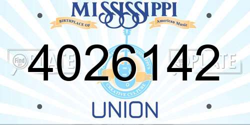 4026142 Mississippi License Plate