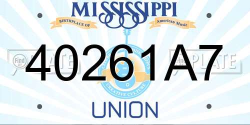 40261A7 Mississippi License Plate