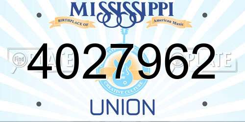 4027962 Mississippi License Plate